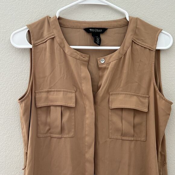 White House Black Market Button Down Sleeveless Duster | Size 0 - Picture 2 of 9